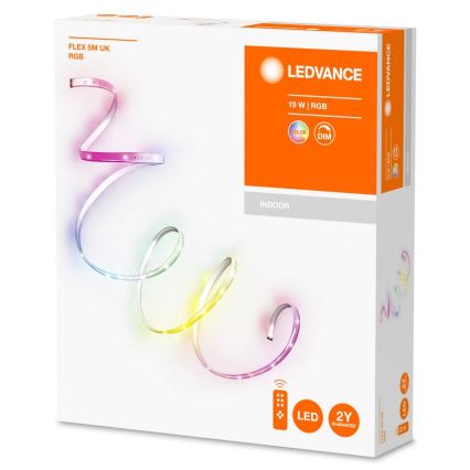 Ledvance - LED RGB Aptumšojama josla FLEX 5m LED/19W/230V + tālvadības pults