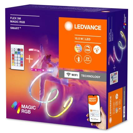 Ledvance - LED RGB Aptumšojama josla SMART+ MAGIC FLEX 3m LED/15,5W/230V Wi-Fi + tālvadības pults