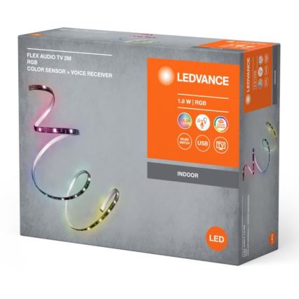 Ledvance - LED RGB Aptumšojama josla televizoram ar sensoru FLEX AUDIO 2m LED/1,8W/5V