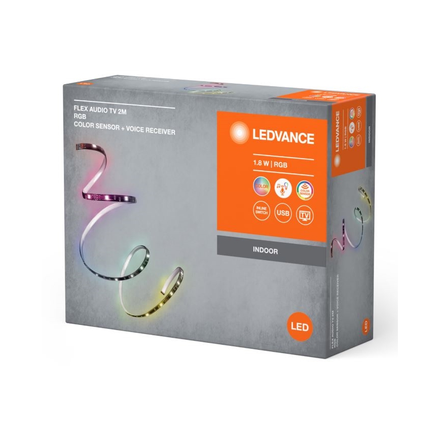 Ledvance - LED RGB Aptumšojama josla televizoram ar sensoru FLEX AUDIO 2m LED/1,8W/5V