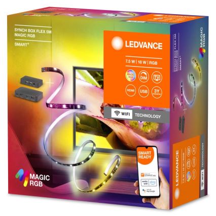 Ledvance - LED RGB Aptumšojama josla televizoram SYNCH BOX FLEX SMART+ MAGIC 4,5m LED/18W/230V Wi-Fi