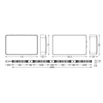 Ledvance - LED RGB Aptumšojama josla televizoram SYNCH BOX FLEX SMART+ MAGIC 4,5m LED/18W/230V Wi-Fi