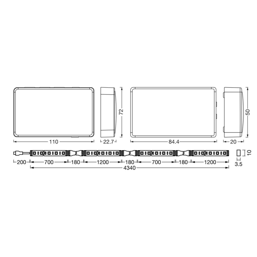 Ledvance - LED RGB Aptumšojama josla televizoram SYNCH BOX FLEX SMART+ MAGIC 4,5m LED/18W/230V Wi-Fi