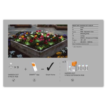 Ledvance - LED RGB Āra pagarināšanas komplekts SMART+ DOT 9xLED/2,5W/230V IP65 Wi-Fi