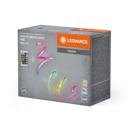 Ledvance - LED RGB regulējama lente FLEX TV MOOD 1m LED/4W/5V + tālvadība