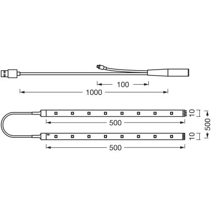Ledvance - LED RGB regulējama lente FLEX TV MOOD 1m LED/4W/5V + tālvadība