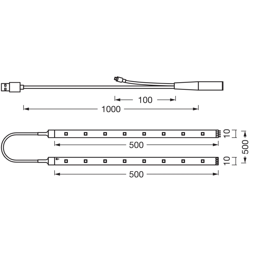 Ledvance - LED RGB regulējama lente FLEX TV MOOD 1m LED/4W/5V + tālvadība