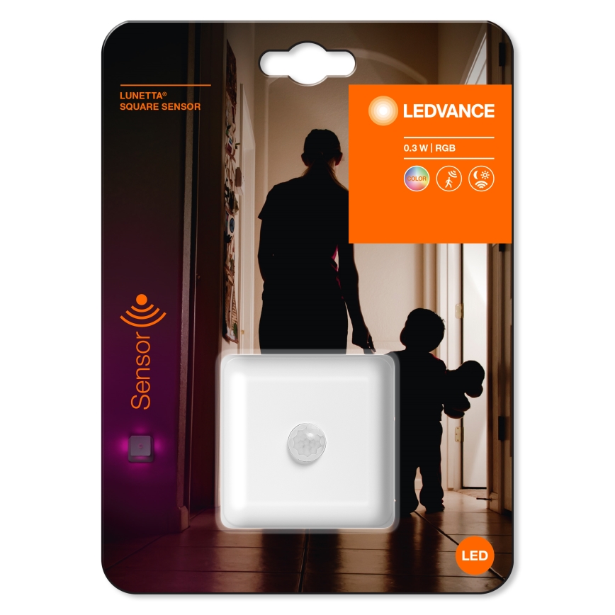Ledvance - LED RGB Orientējoša kontaktligzdas lampa ar sensoru LUNETTA LED/0,3W/230V
