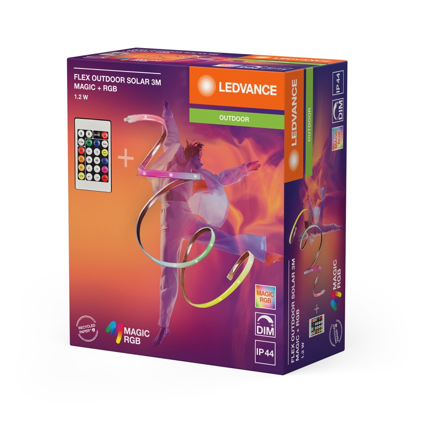 Ledvance - RGB LED aptumšojama saules lente FLEX MAGIC 3m LED/1,2W/5V + tālvadības pults