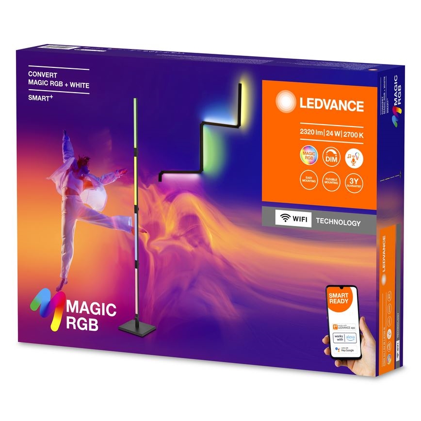 Ledvance - LED RGBW Aptumšojama grīdas stāvlampa 2in1 SMART+ MAGIC LED/24W/230V Wi-Fi