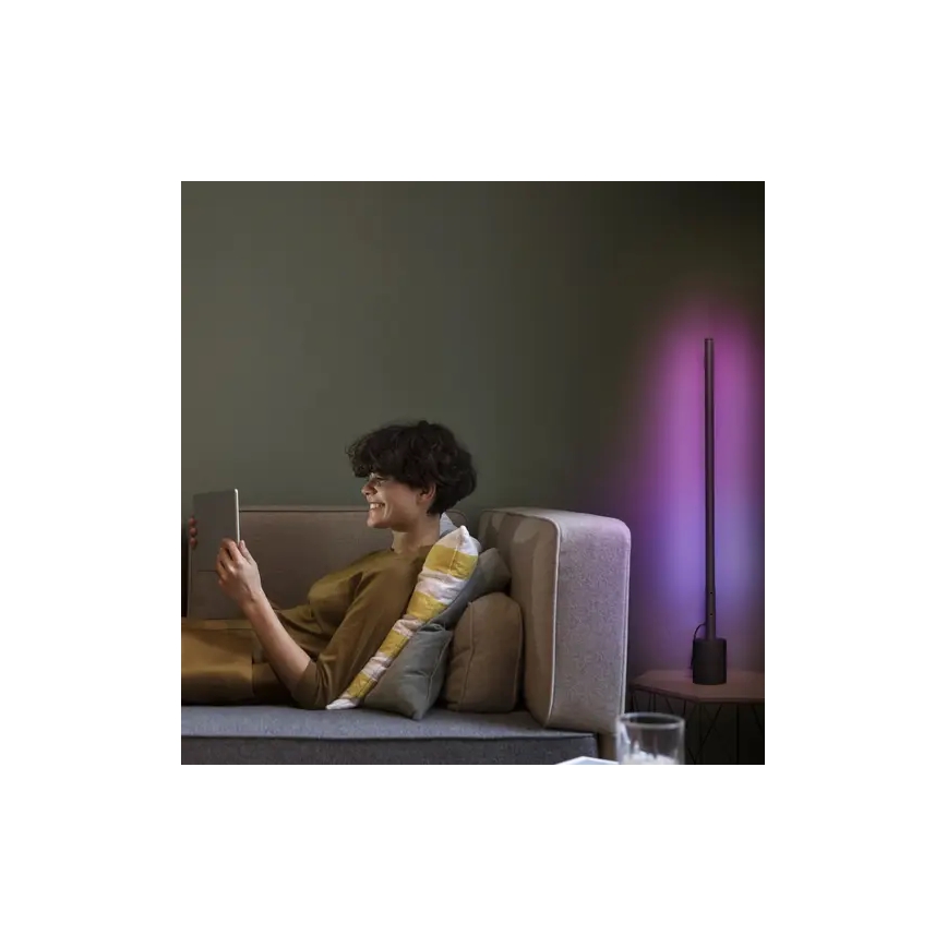 Ledvance - LED RGBW Aptumšojama grīdas stāvlampa SMART+ FLOOR LED/8W/230V 2700-6500K Wi-Fi melna + tālvadības pults