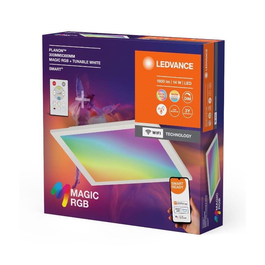 Ledvance - LED RGBW Aptumšojama griestu lampa SMART+ MAGIC LED/14W/230V 2700-6500K Wi-Fi + tālvadības pults