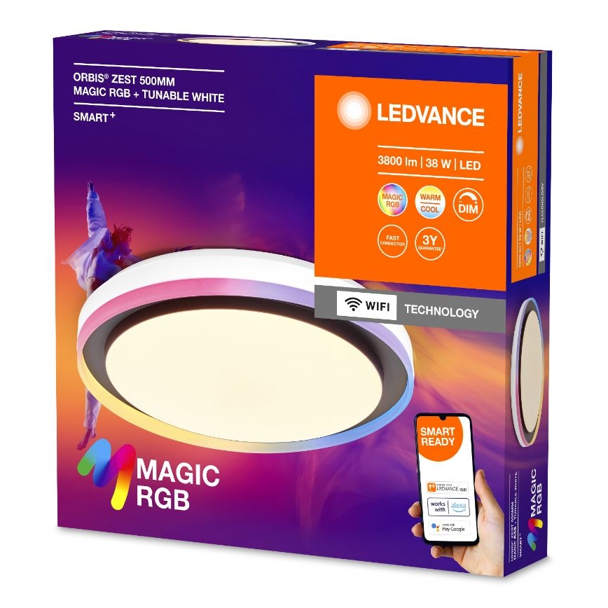 Ledvance - LED RGBW Aptumšojama griestu lampa SMART+ MAGIC LED/38W/230V 2700-6500K Wi-Fi