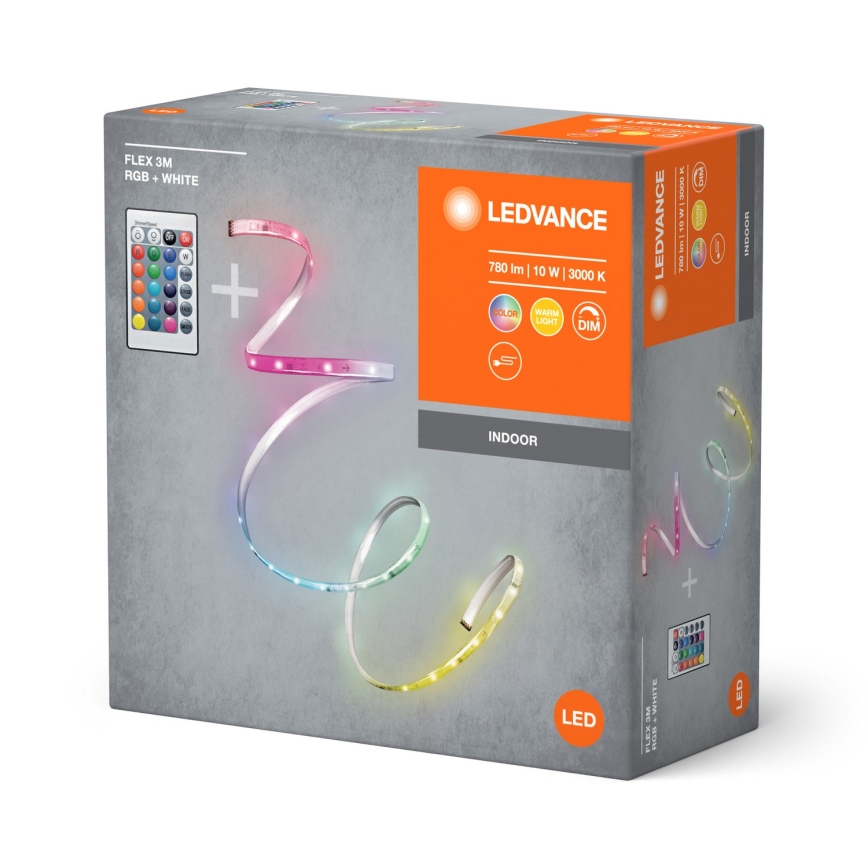Ledvance - LED RGBW Aptumšojama josla FLEX 3m LED/10W/230V + tālvadības pults