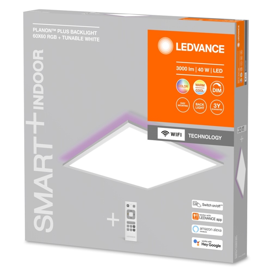 Ledvance - LED RGBW Aptumšojams panelis SMART+ PLANON LED/40W/230V 3000-6500K Wi-Fi + tālvadības pults
