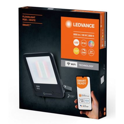 Ledvance - LED RGBW Aptumšojams āra prožektors SMART+ FLOODLIGHT LED/100W/230V IP65 Wi-Fi