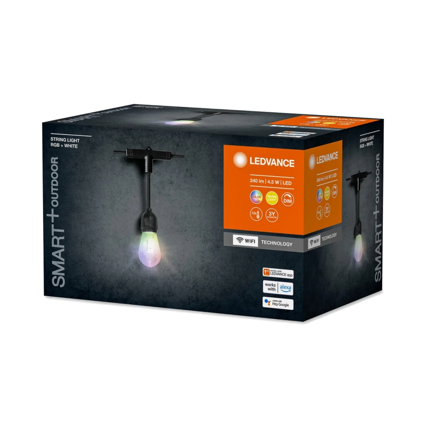 Ledvance - LED RGBW ārējā virtene ar regulējamu spilgtumu SMART+ STRING 12xLED/0,37W/230V IP44 Wi-Fi