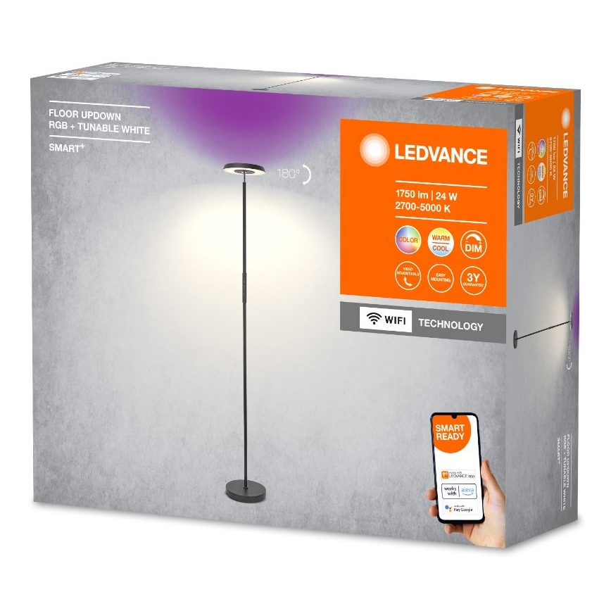Ledvance - LED RGBW aptumšojama stāvlampa SMART+ FLOOR LED/24W/230V 2700-5000K Wi-Fi