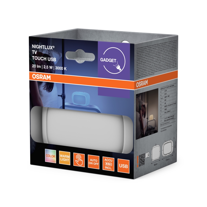 Ledvance - LED RGBW skārienjutīga bērnu naktslampiņa TOUCH LED/2,5W/5V