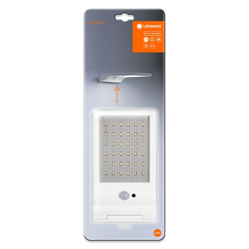 Ledvance - LED Saules enerģijas sienas lampa ar sensoru DOORLED LED/3W/3,3V 2000 mAh IP44