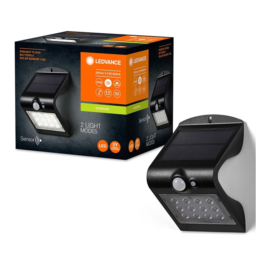 Ledvance - LED Saules enerģijas sienas lampa ar sensoru TAURENIS LED/1,5W/3,7V 1200 mAh IP65