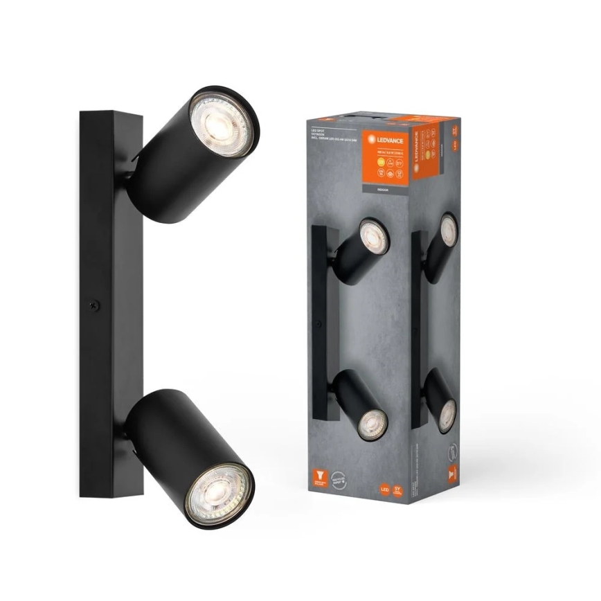 Ledvance - LED sienas spot gaismeklis OCTAGON 2xGU10/3,4W/230V 2700K melns