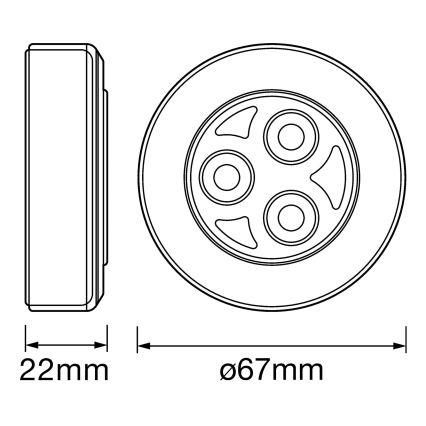 Ledvance - LED Skārienjūtīgs orientēšanās gaismeklis DOT-IT LED/0,23W/4,5V