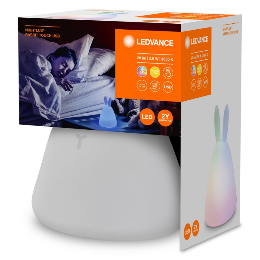 Ledvance - LED Skārienvadāma bērnu nakts lampiņa TOUCH LED/2,5W/5V 1200 mAh