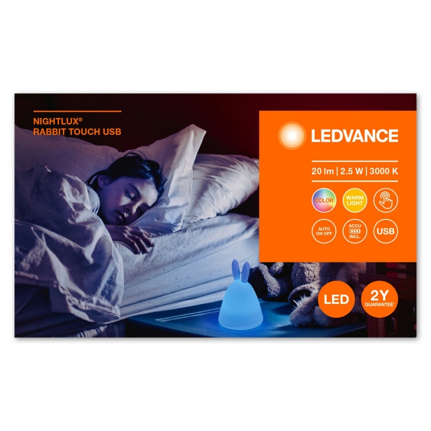 Ledvance - LED Skārienvadāma bērnu nakts lampiņa TOUCH LED/2,5W/5V 1200 mAh