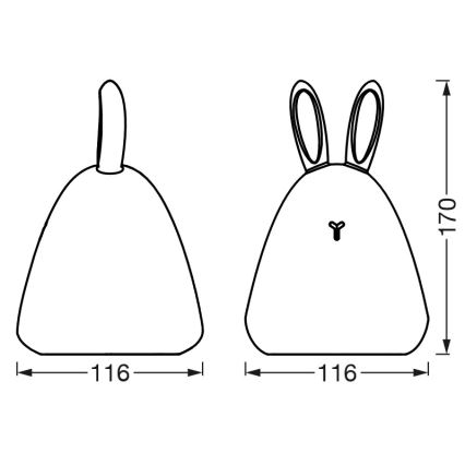 Ledvance - LED Skārienvadāma bērnu nakts lampiņa TOUCH LED/2,5W/5V 1200 mAh