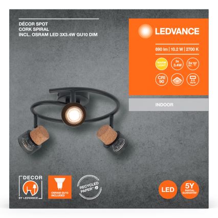 Ledvance - LED Starmetis DECOR CORK 3xGU10/3,4W/230V