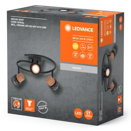 Ledvance - LED Starmetis DECOR CORK 3xGU10/3,4W/230V