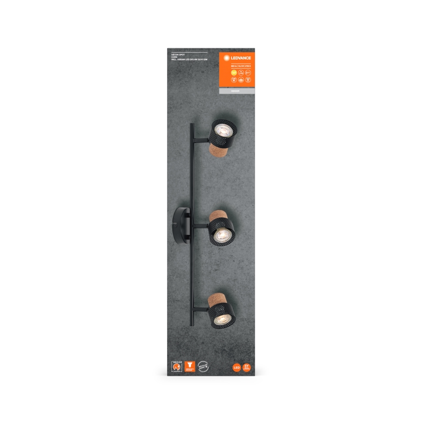 Ledvance - LED Starmetis DECOR CORK 3xGU10/3,4W/230V