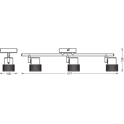 Ledvance - LED Starmetis DECOR CORK 3xGU10/3,4W/230V