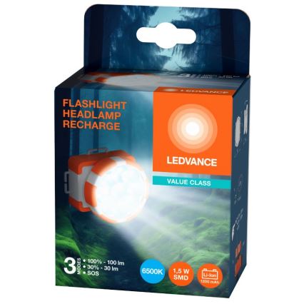 Ledvance - LED Uzlādējama galvas lampa FLASHLIGHT LED/1,5W/5V 1200mAh