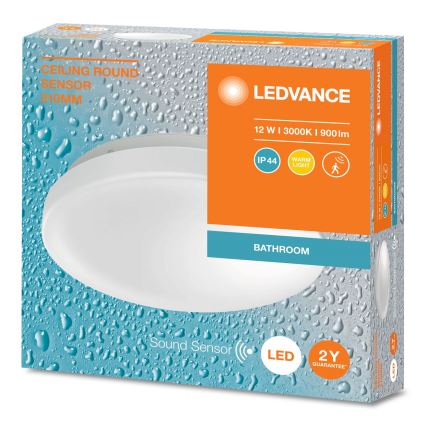 Ledvance - LED vannas istabas griestu gaismeklis ar krēslas sensoru CEILING ROUND LED/12W/230V IP44