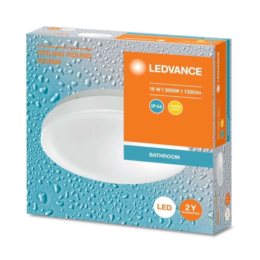Ledvance - LED vannas istabas griestu lampa CEILING ROUND LED/18W/230V 3000K IP44