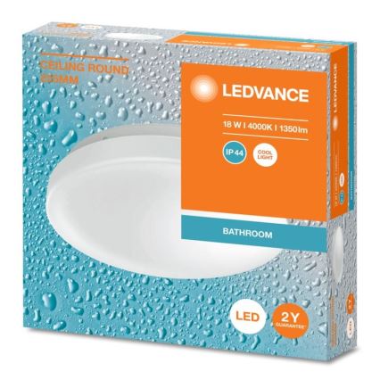 Ledvance - LED vannas istabas griestu lampa CEILING ROUND LED/18W/230V 4000K IP44