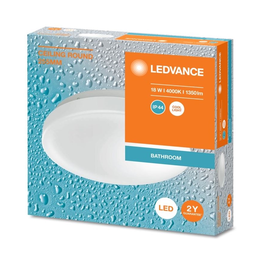 Ledvance - LED vannas istabas griestu lampa CEILING ROUND LED/18W/230V 4000K IP44