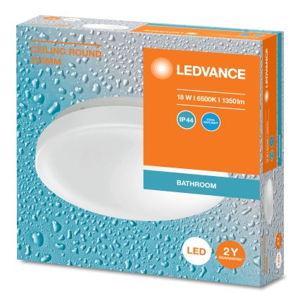 Ledvance - LED vannas istabas griestu lampa CEILING ROUND LED/18W/230V 6500K IP44