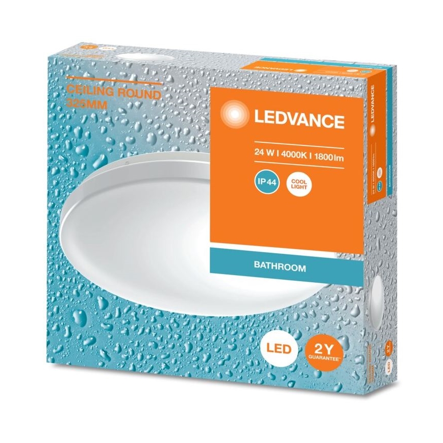 Ledvance - LED vannas istabas griestu lampa CEILING ROUND LED/24W/230V 4000K IP44