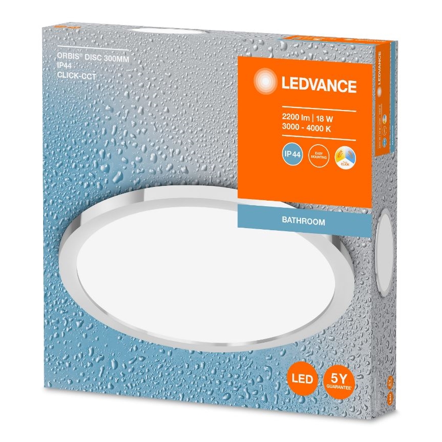 Ledvance - LED vannas istabas griestu lampa DISC LED/18W/230V 3000/4000K IP44