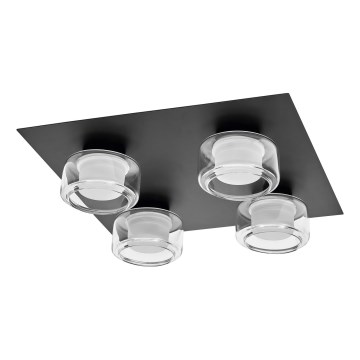 Ledvance - LED Vannas istabas griestu lampa ORBIS FLAME 4xLED/5,5W/230V 3000/4000K IP44 melna