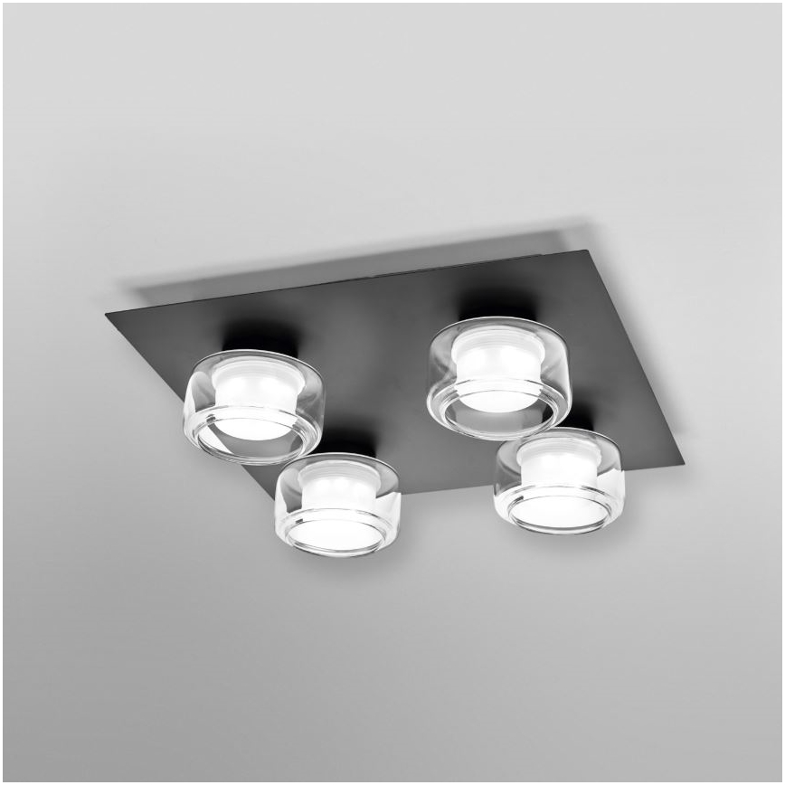 Ledvance - LED Vannas istabas griestu lampa ORBIS FLAME 4xLED/5,5W/230V 3000/4000K IP44 melna
