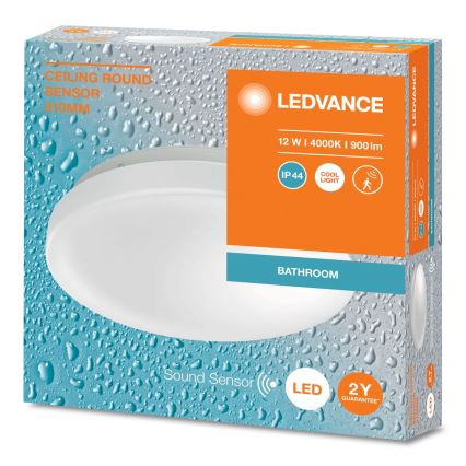 Ledvance - LED Vannas istabas griestu lampa ar sensoru CEILING ROUND LED/12W/230V IP44