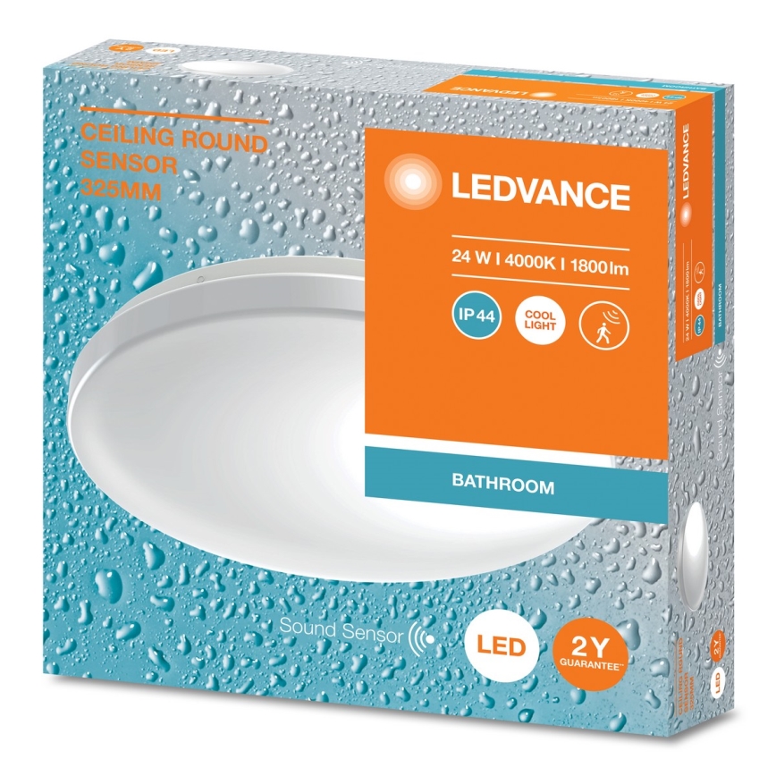 Ledvance - LED Vannas istabas griestu lampa ar sensoru CEILING ROUND LED/24W/230V IP44