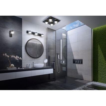 Ledvance - LED Vannas istabas sienas lampa ORBIS FLAME 2xLED/5,5W/230V 3000/4000K IP44 melna