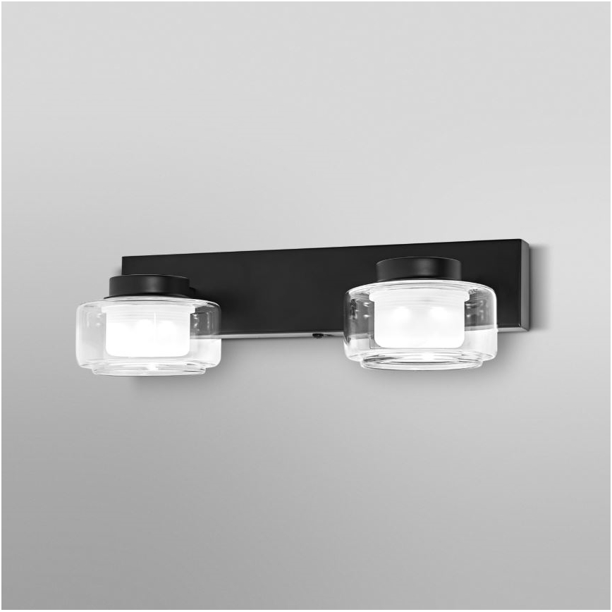 Ledvance - LED Vannas istabas sienas lampa ORBIS FLAME 2xLED/5,5W/230V 3000/4000K IP44 melna