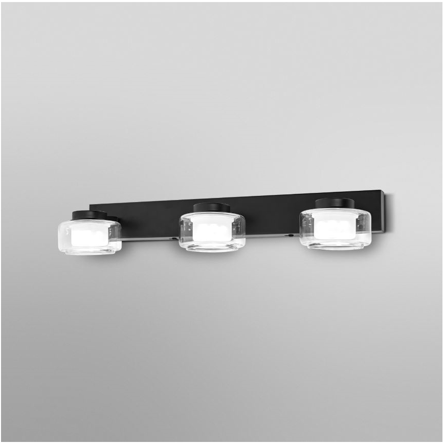 Ledvance - LED Vannas istabas sienas lampa ORBIS FLAME 3xLED/5,5W/230V 3000/4000K IP44 melna