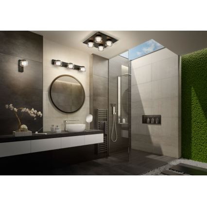 Ledvance - LED Vannas istabas sienas lampa ORBIS FLAME LED/5,5W/230V 3000/4000K IP44 melna